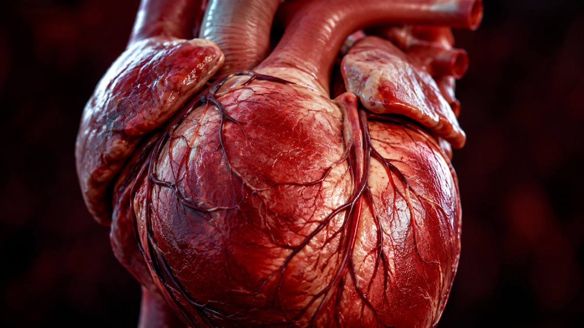 A 3-D image illustrating how a human heart looks like. PHOTO/Photo generated by AI