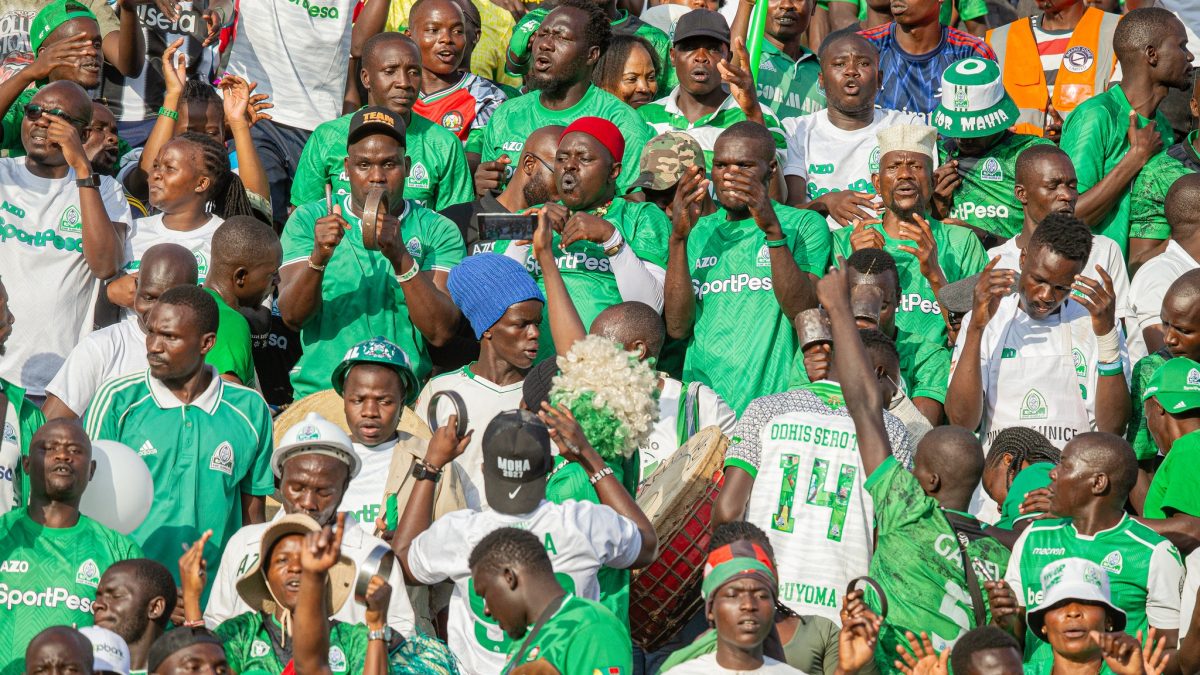 A section of Gor Mahia fans at Nyayo National Stadium during a league fixture previously. PHOTO/https://www.facebook.com/GorMahiafcofficial