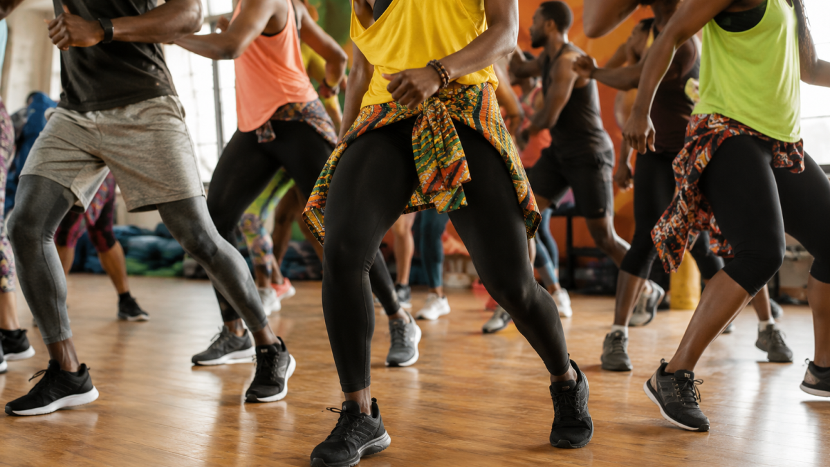 Energetic dance class in motion. PHOTO/AI