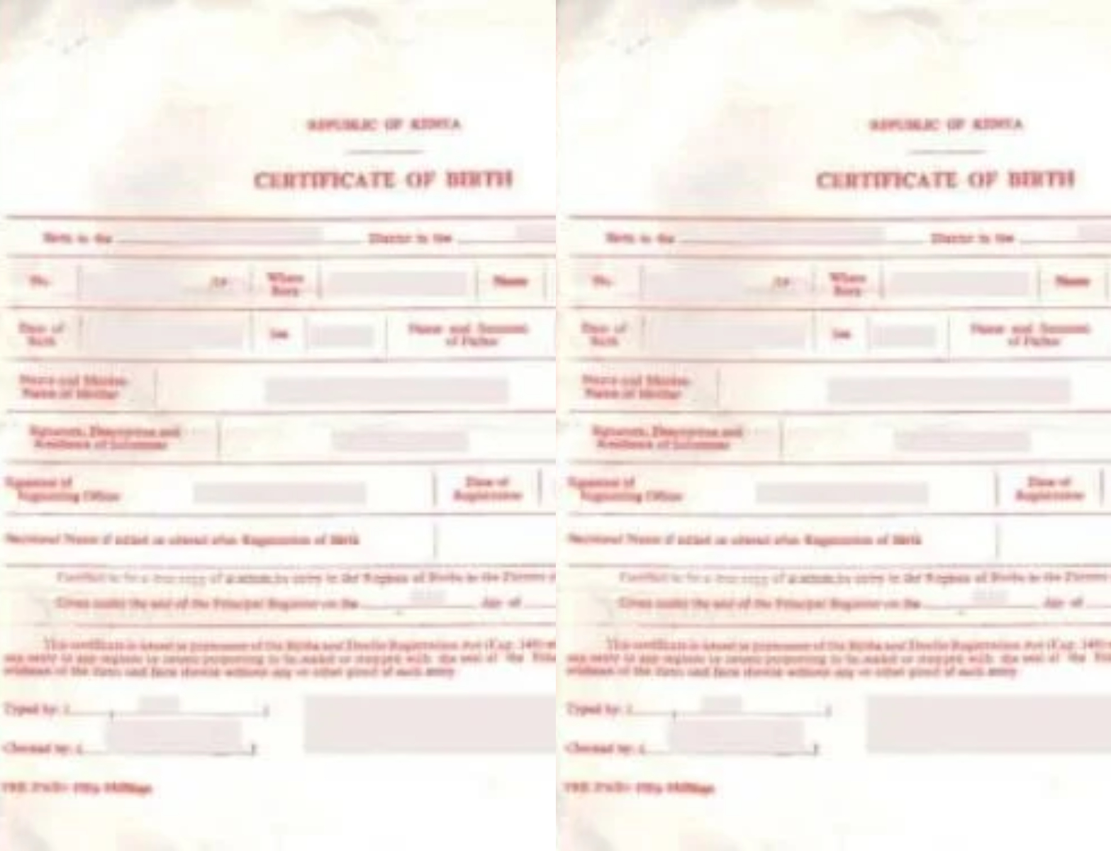 How to replace a lost birth certificate in Kenya
