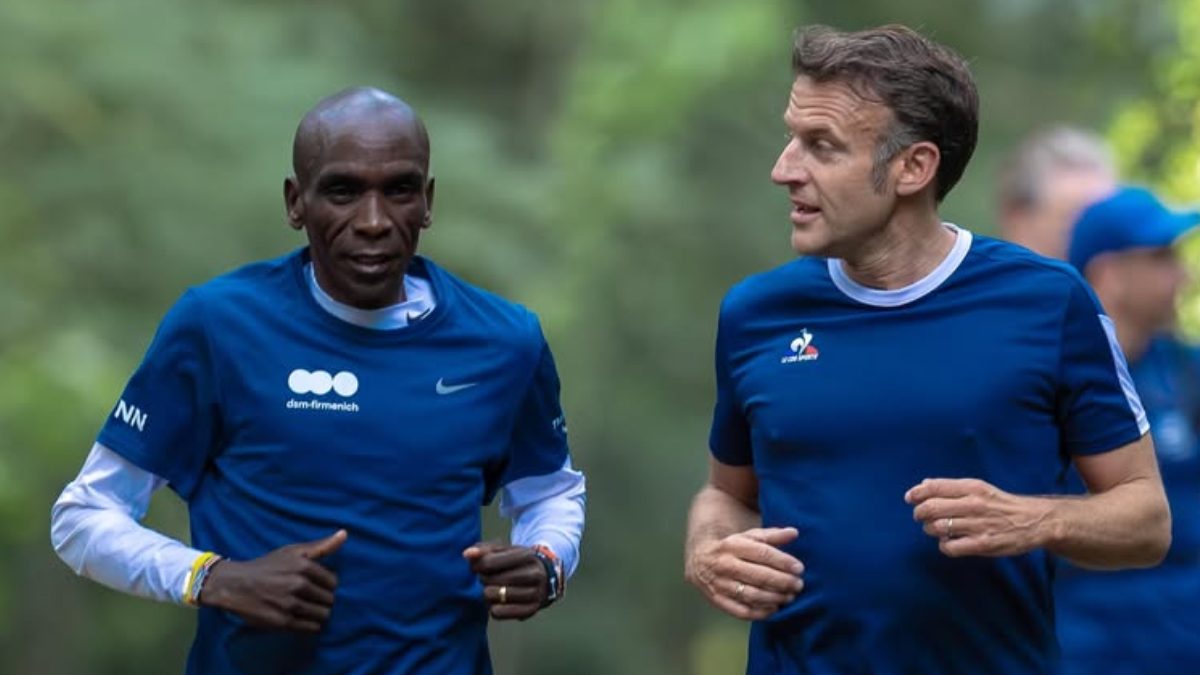 Kipchoge shares details of private chat with President Macron during morning run