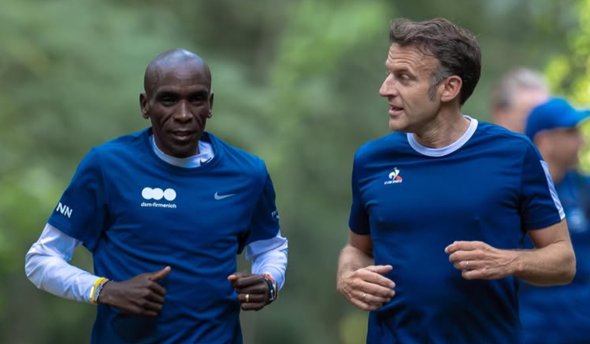 Kipchoge shares details of private chat with President Macron during morning run