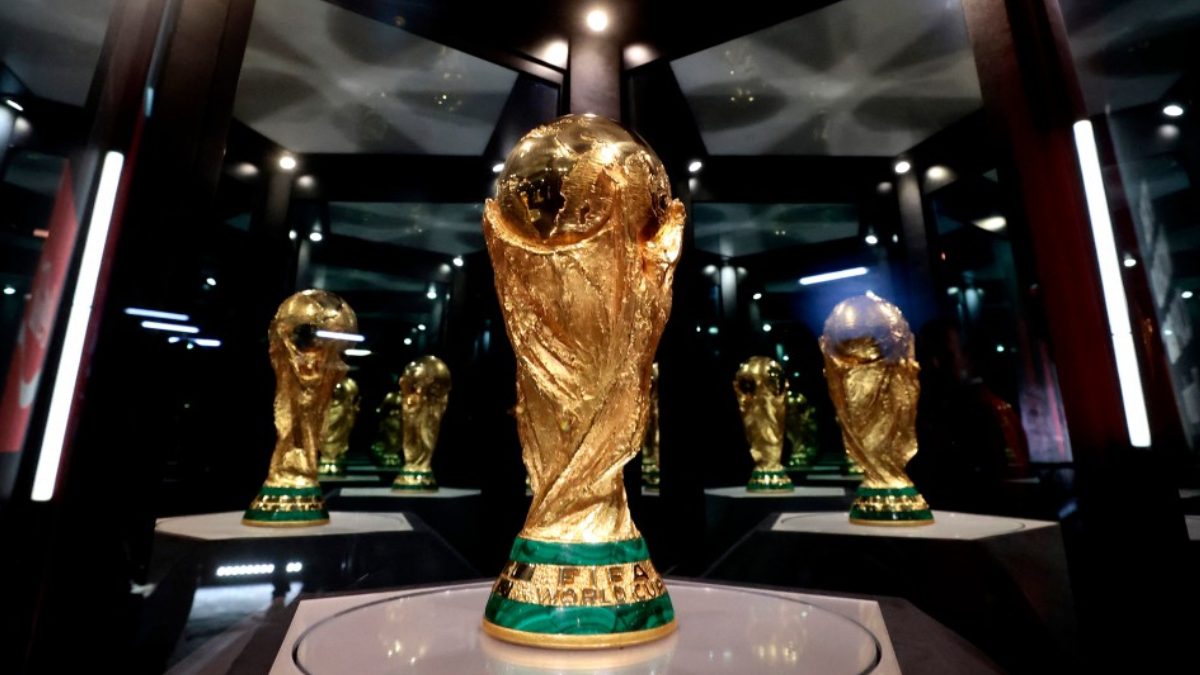 The FIFA World Cup golden trophy. PHOTO/@MobilePunch/X