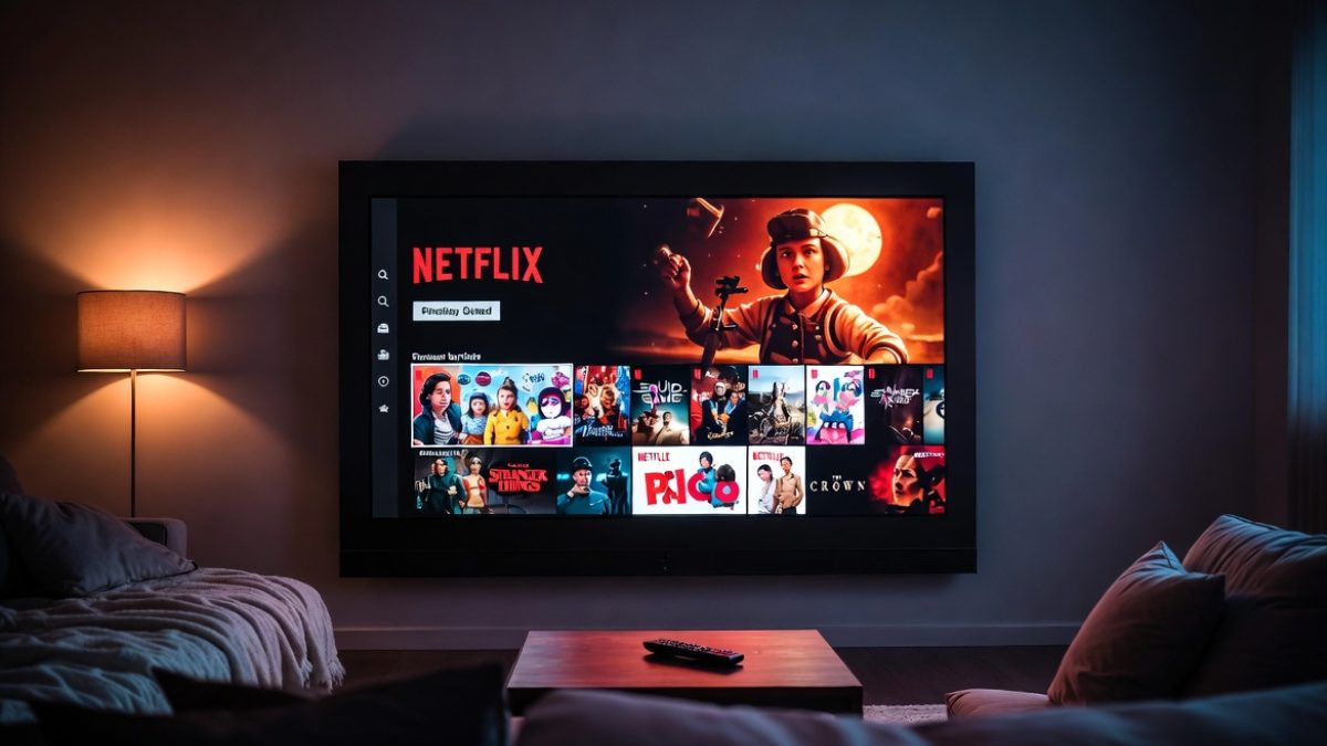 A TV showing Netflix. PHOTO/AI