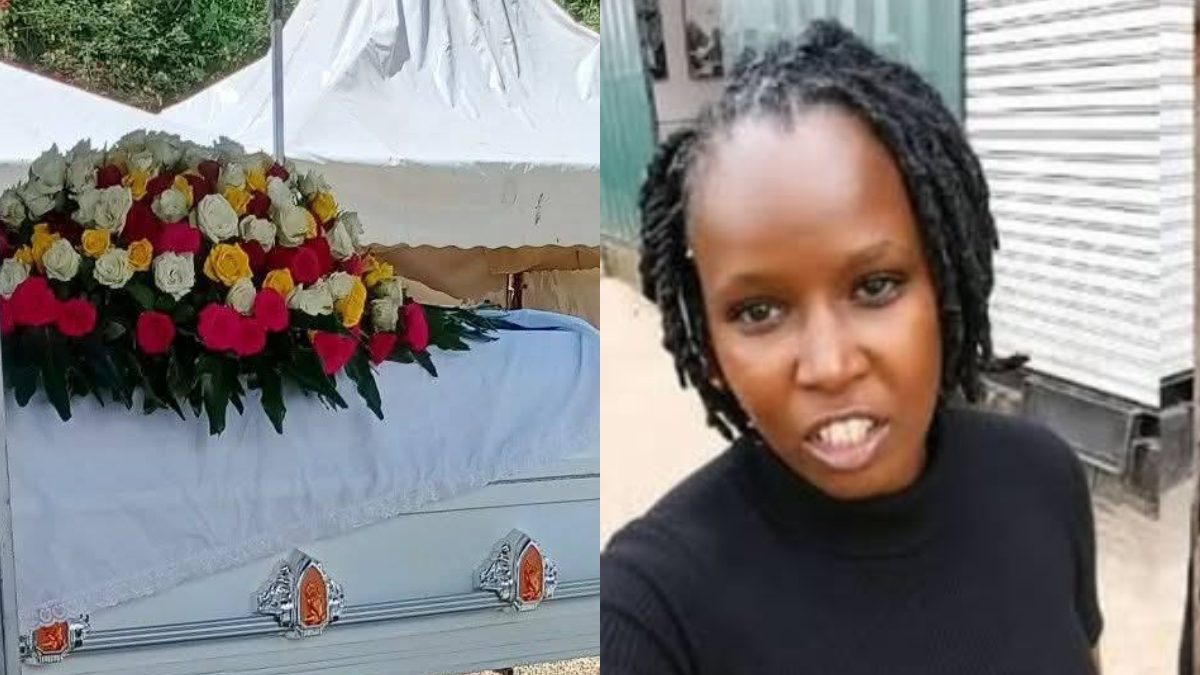 Maribel and the casket bearing her body. PHOTOS/https://www.facebook.com/kezzybaib