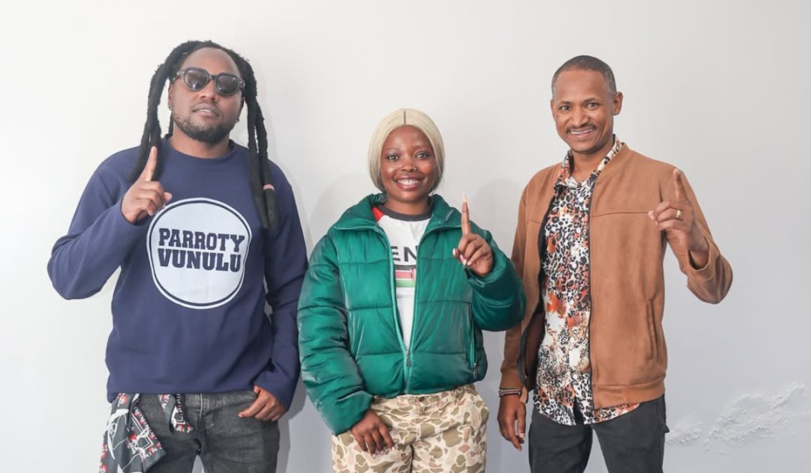 Embakasi East MP Babu Owino with gengetone artists. PHOTO/he.babuowino/Instagram