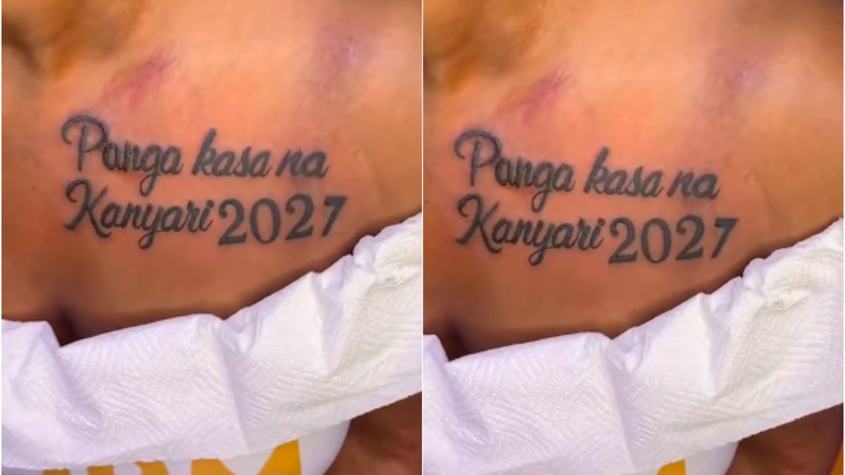 Lady tattoos Kanyari's 2027 political bid on her chest. PHOTO/https://www.facebook.com/prophetkanyari