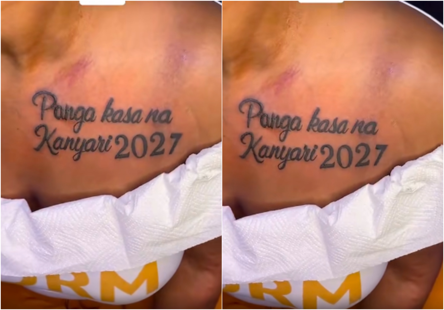 Lady tattoos Kanyari’s 2027 political bid on her chest