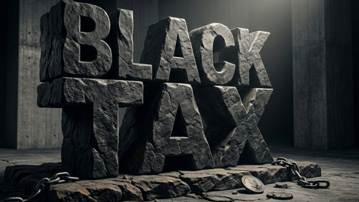 Conceptual visual representation of the phrase black tax