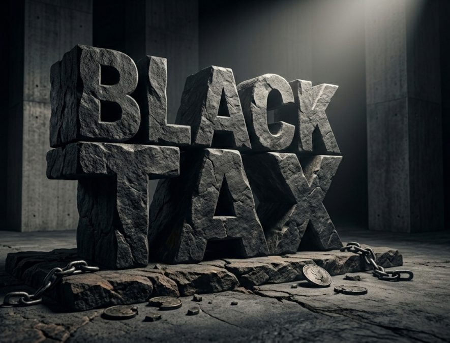 Conceptual visual representation of the phrase black tax