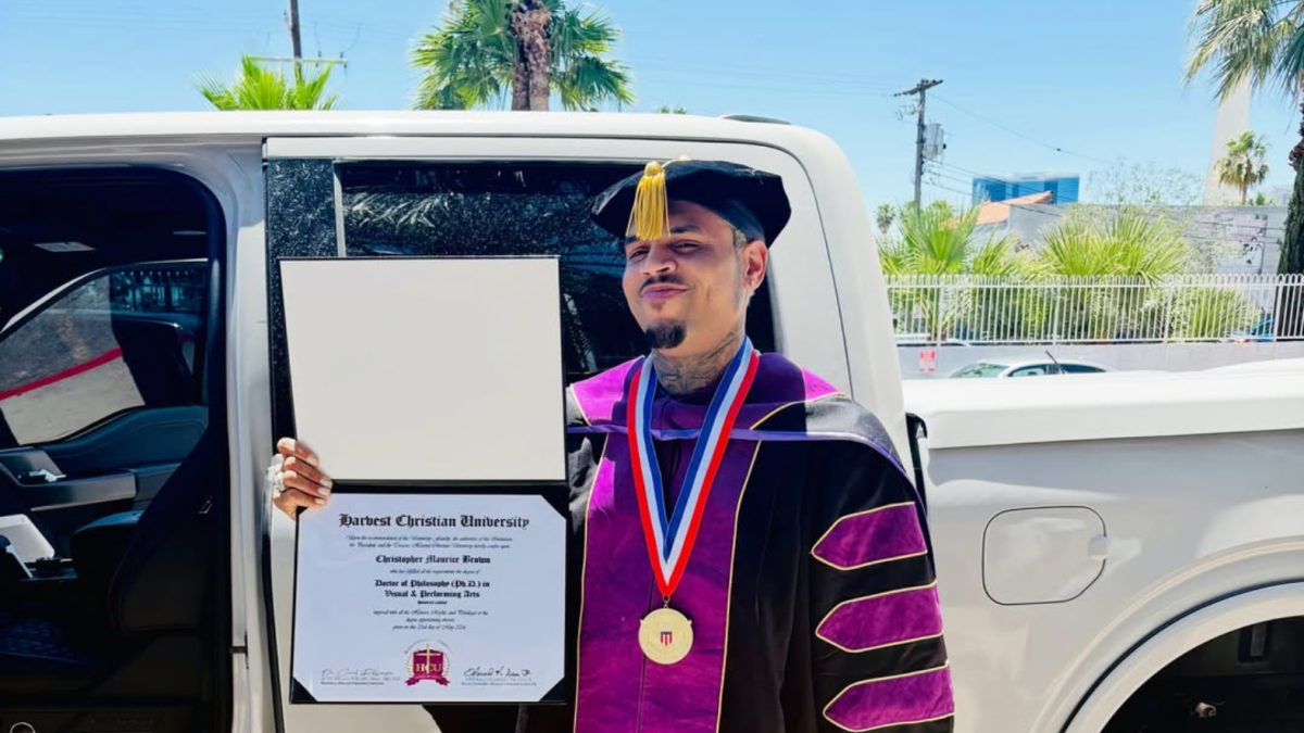 Chris Brown awarded honorary PhD in Visual and Performing Arts. PHOTO/@chrisbrownofficial/instagram