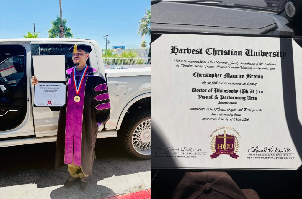 Chris Brown Awarded Honorary PhD in Visual and Performing Arts