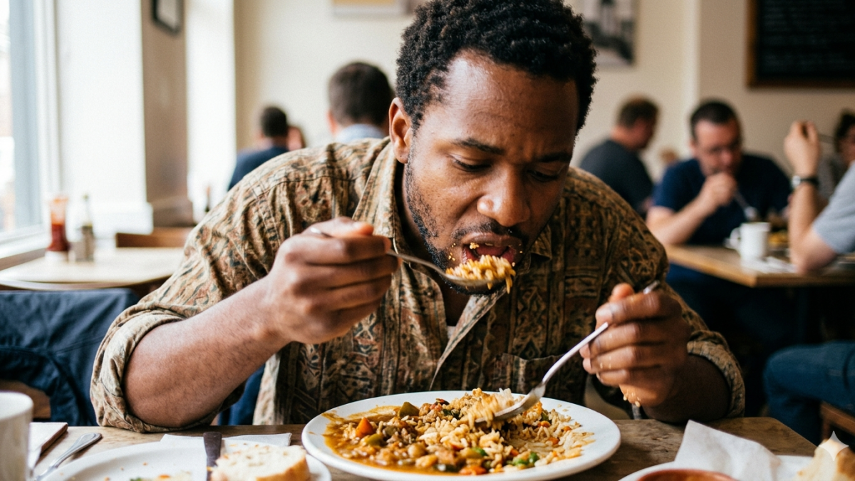 A man is eating faster. PHOTO/Gemini