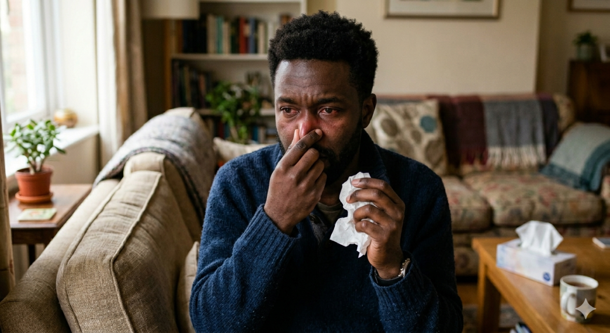 A sick man resting on the couch. PHOTO/Gemini