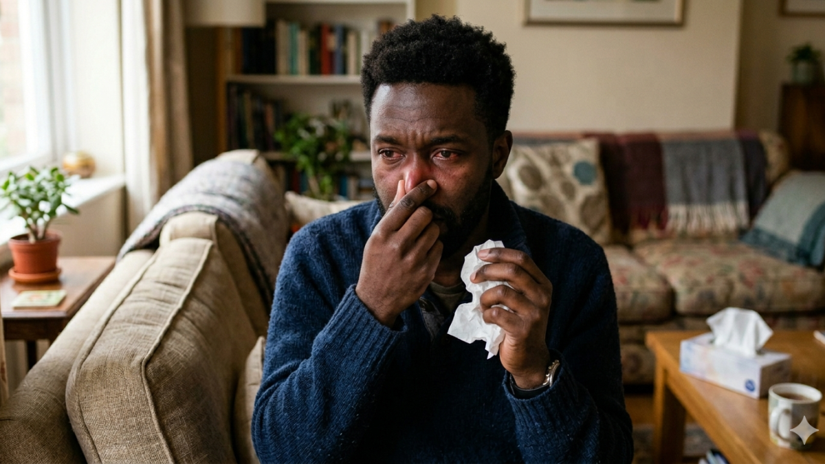 A sick man resting on the couch. PHOTO/Gemini