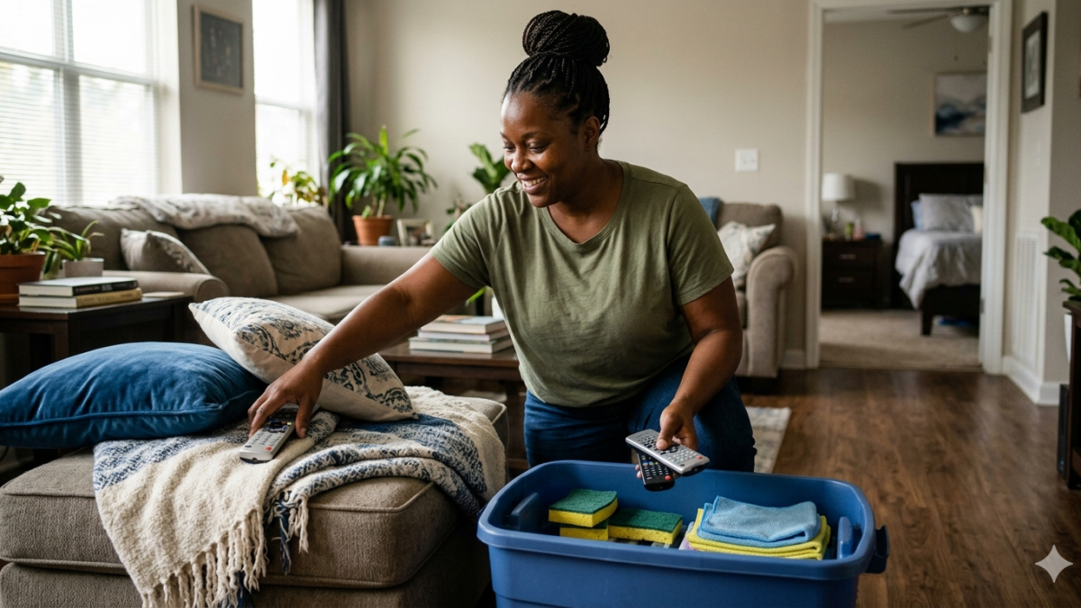 A woman is setting aside household items for cleaning. PHOTO/Gemini
