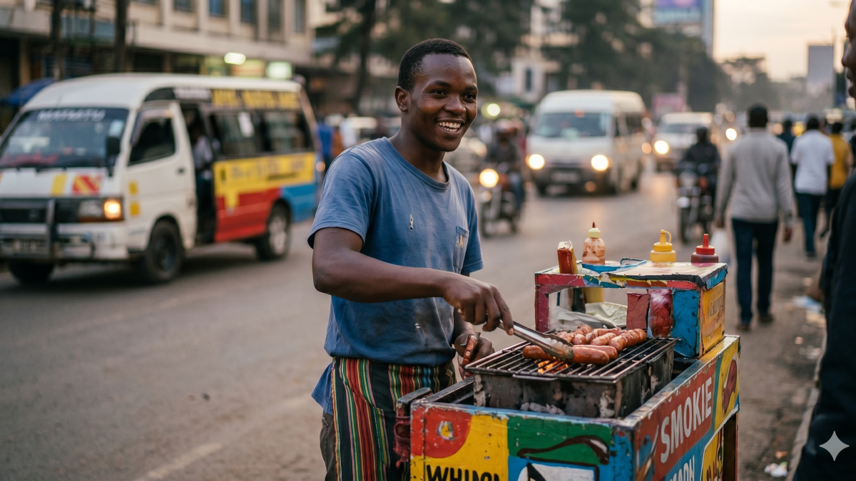 A street food vendor sells food in an African city. PHOTO/Gemini