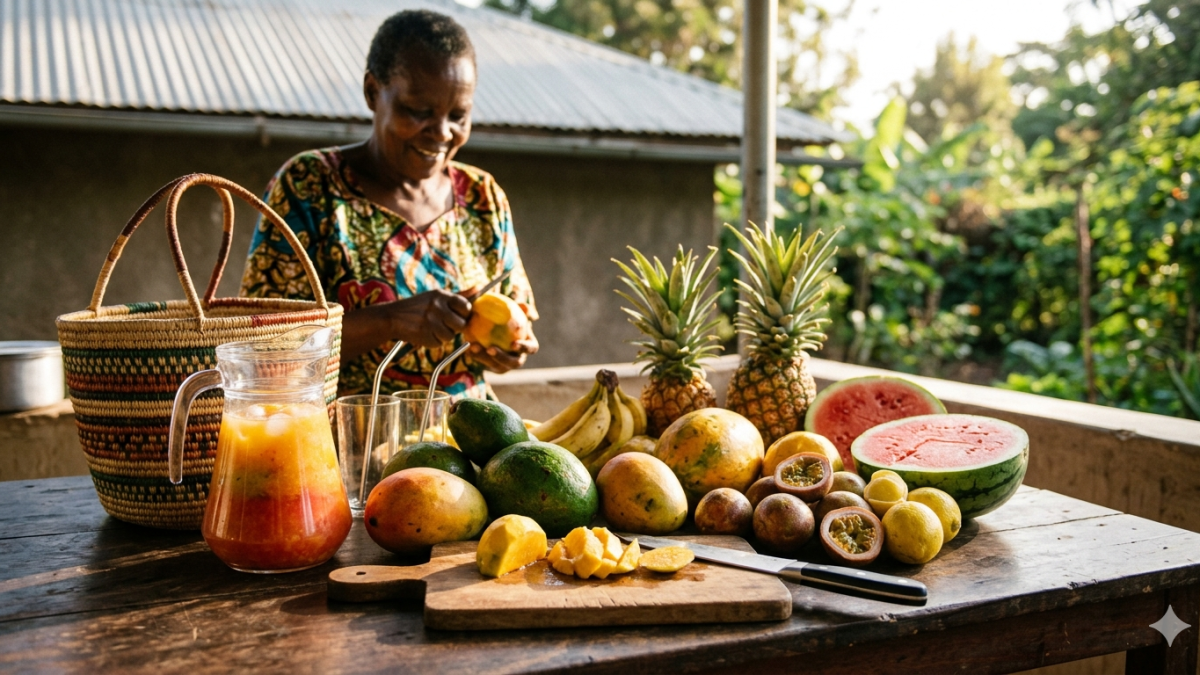 Various fruits are set aside to prepare a fruit drink. PHOTO/Gemini