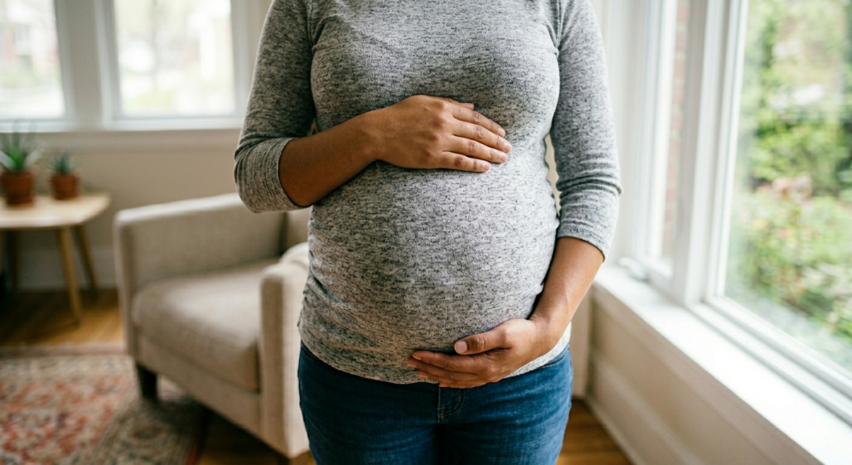 Close-up of pregnant woman holding belly. Image used for represetation purposes. PHOTO/Gemini