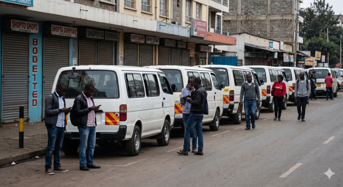 A quiet, empty Matatu terminal paralyzed by a transport strike. PHOTO/Gemini