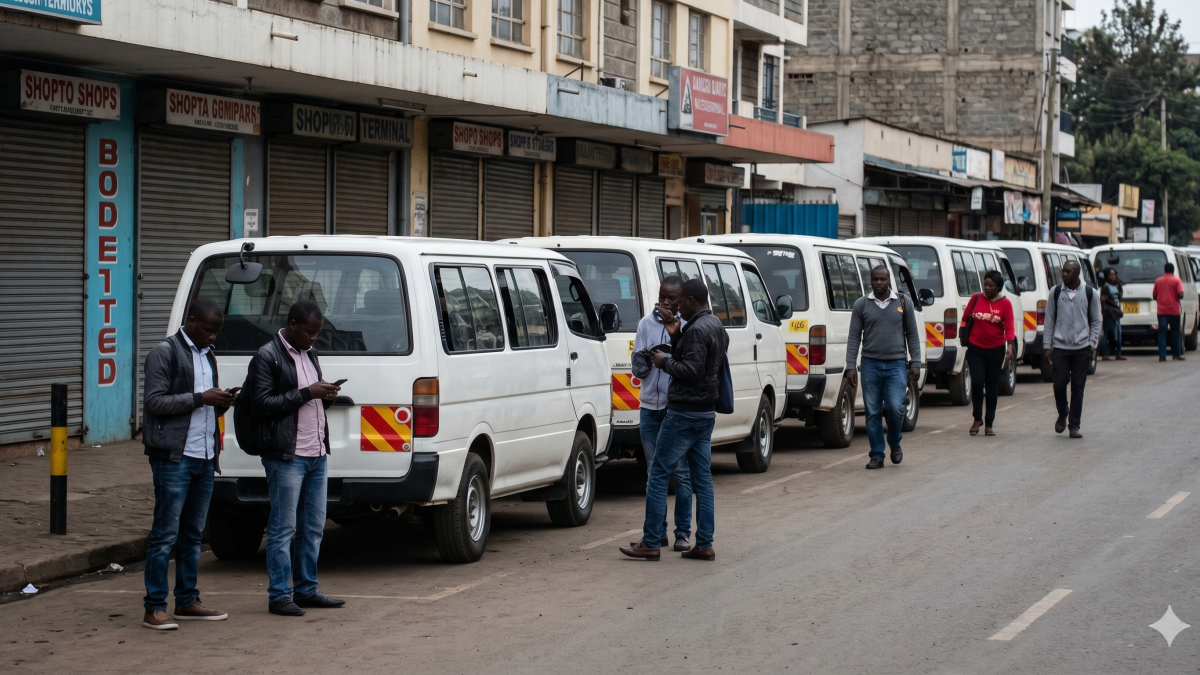 A quiet, empty Matatu terminal paralyzed by a transport strike. PHOTO/Gemini