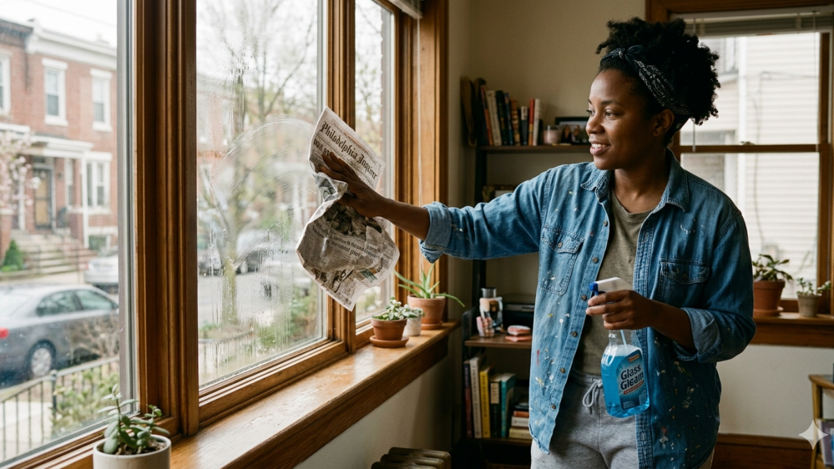 How to turn old newspapers into a window cleaner