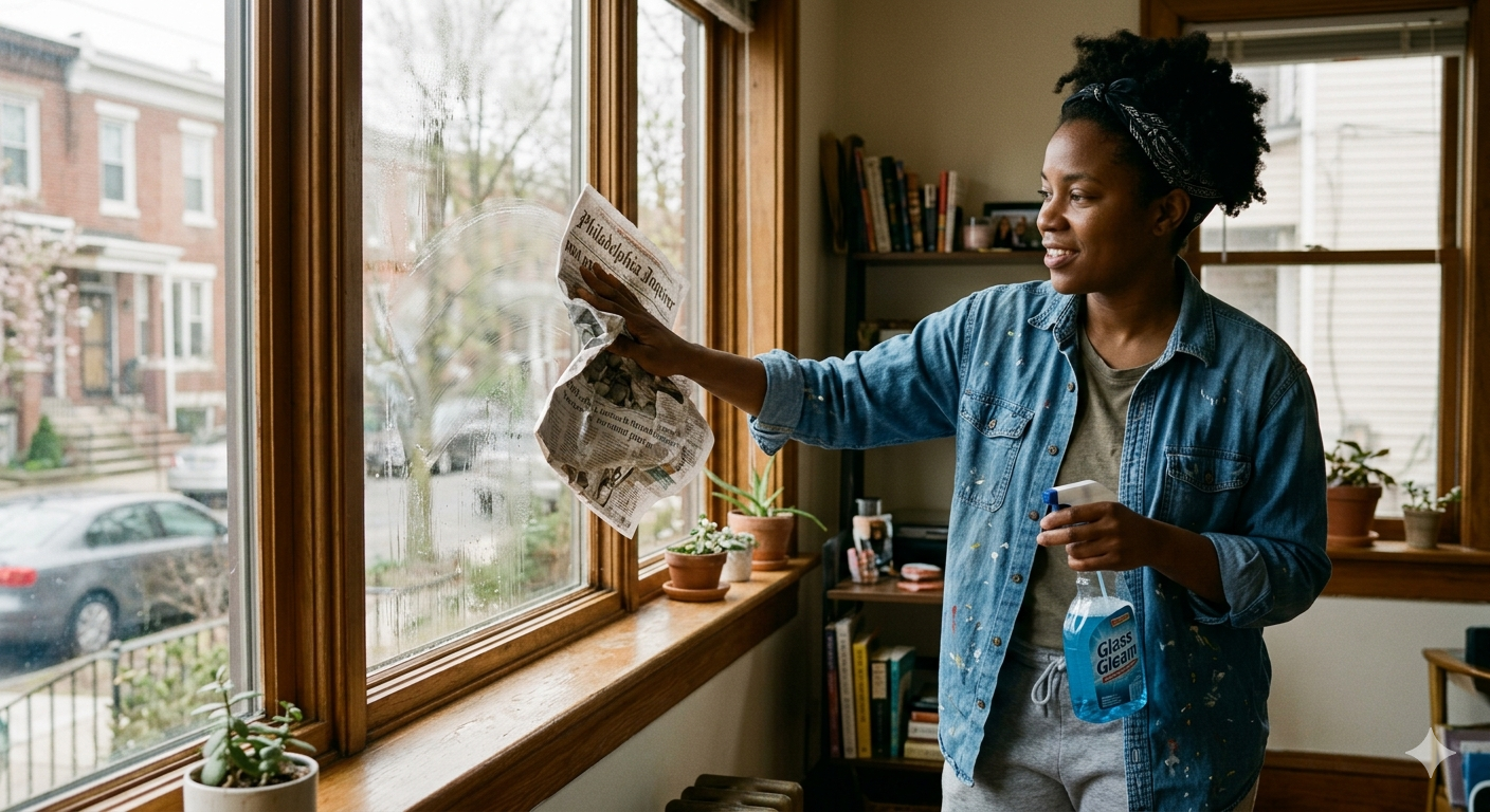 How to turn old newspapers into a window cleaner
