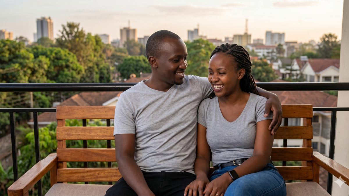 A happy couple enjoying a relaxed afternoon together on a balcony. PHOTO/Gemini