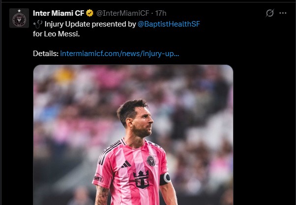 Part of the statement shared by Inter Miami. PHOTO/Screengrab by K24 Digital/@InterMiamiCF/X