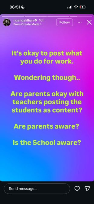 A post shared by Lilian Ng'ang'a on Instagram. PHOTO/Screengrab by K24 Digital