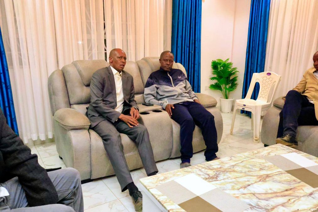 Bishop Joseph Matura looking sad after leaders visited to console him. PHOTO/https://www.facebook.com/honsunkuyia