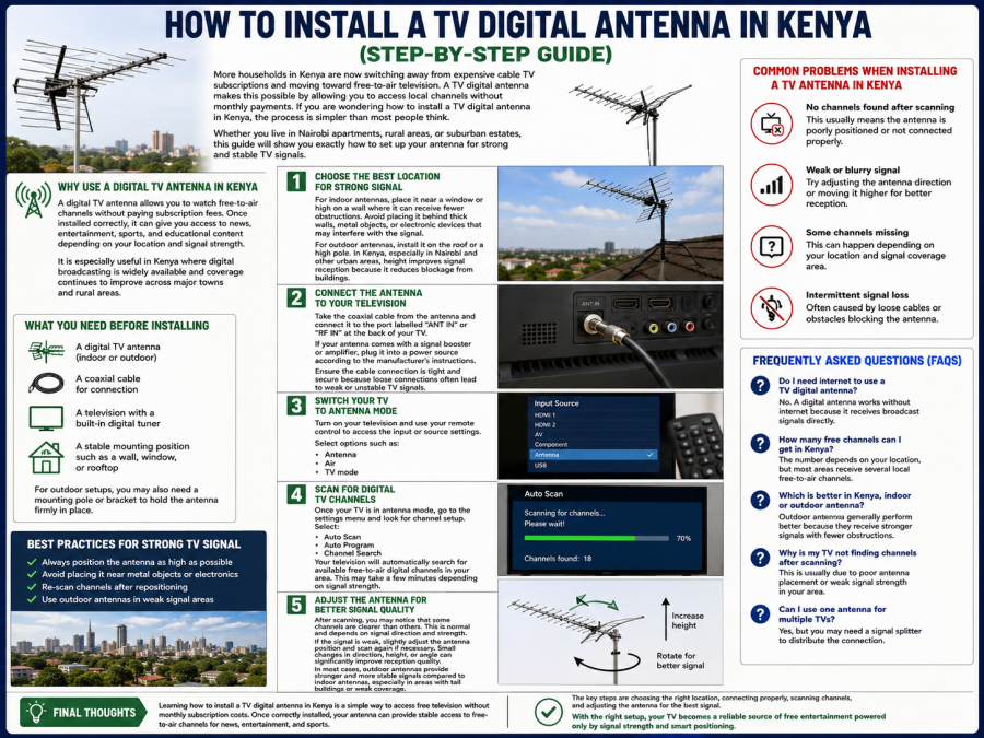 Guide on how to install a digital tv antenna. PHOTO/AI