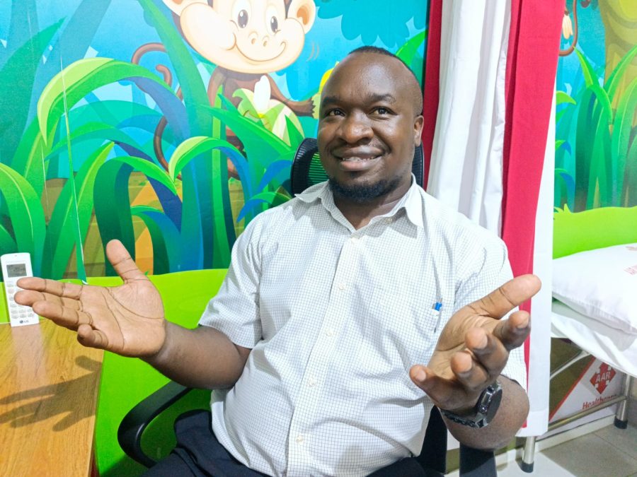 Dr. Paul Ogola a gynaecologist speaks on the importance of antenatal care and reproductive health awareness among women and teenagers. PHOTO/Viola Kosome