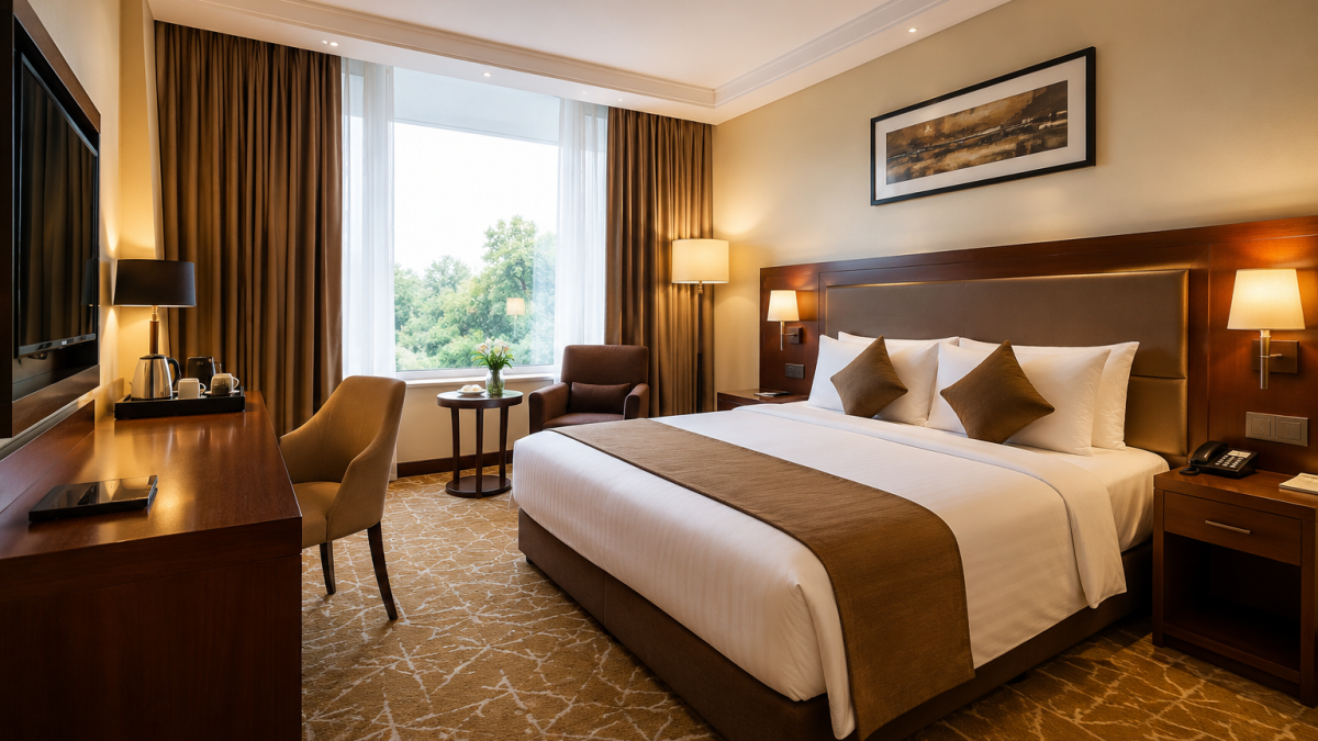 An image of a hotel room. PHOTO/AI