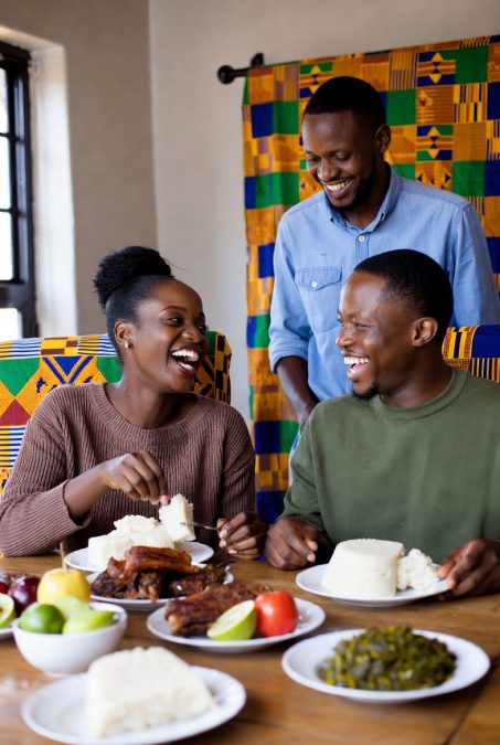 A family enjoying a meal together. PHOTO/Grok