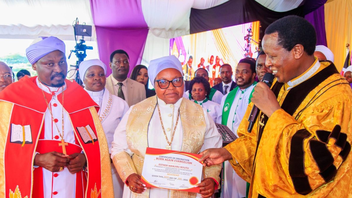 Maina Wa OTC ordained Bishop as wife Pastor Esther is elevated to Reverend