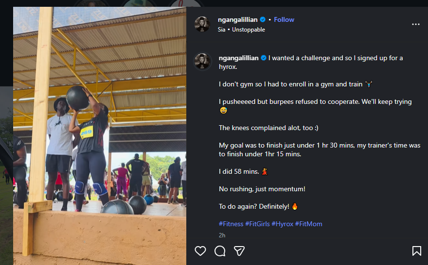 A post shared by Lilian Ng'ang'a on her Instagram. PHOTO/Screengrab by K24 Digital