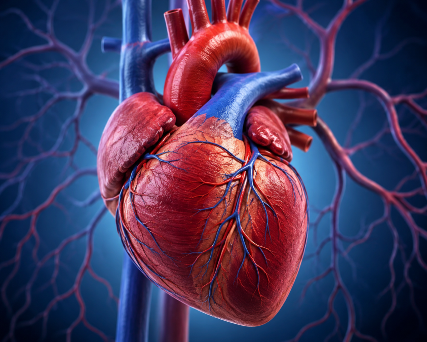 AI-generated image showing a heart looks. 