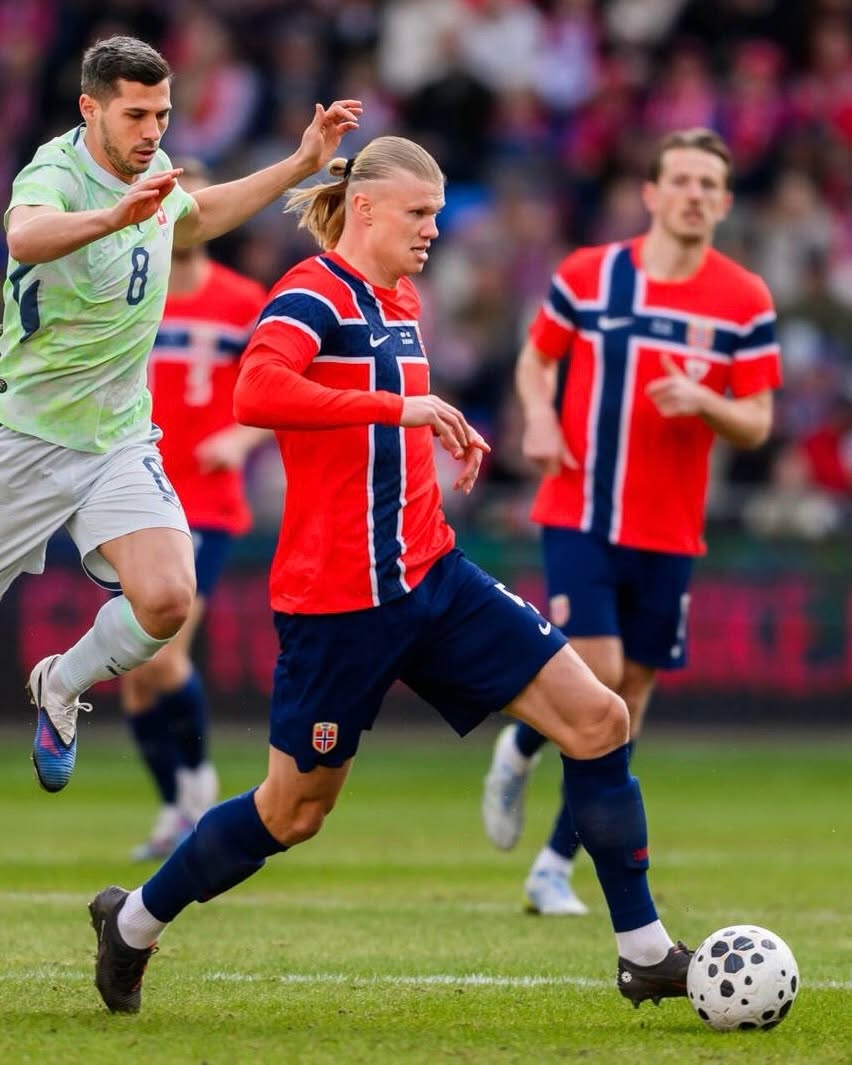 Erling Haaland in action for Norway national football team. PHOTO/https://www.facebook.com/erlinghaaland/