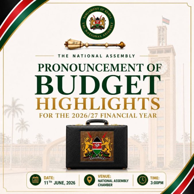A graphic illustration of Budget Reading. PHOTO/https://web.facebook.com/ParliamentKE