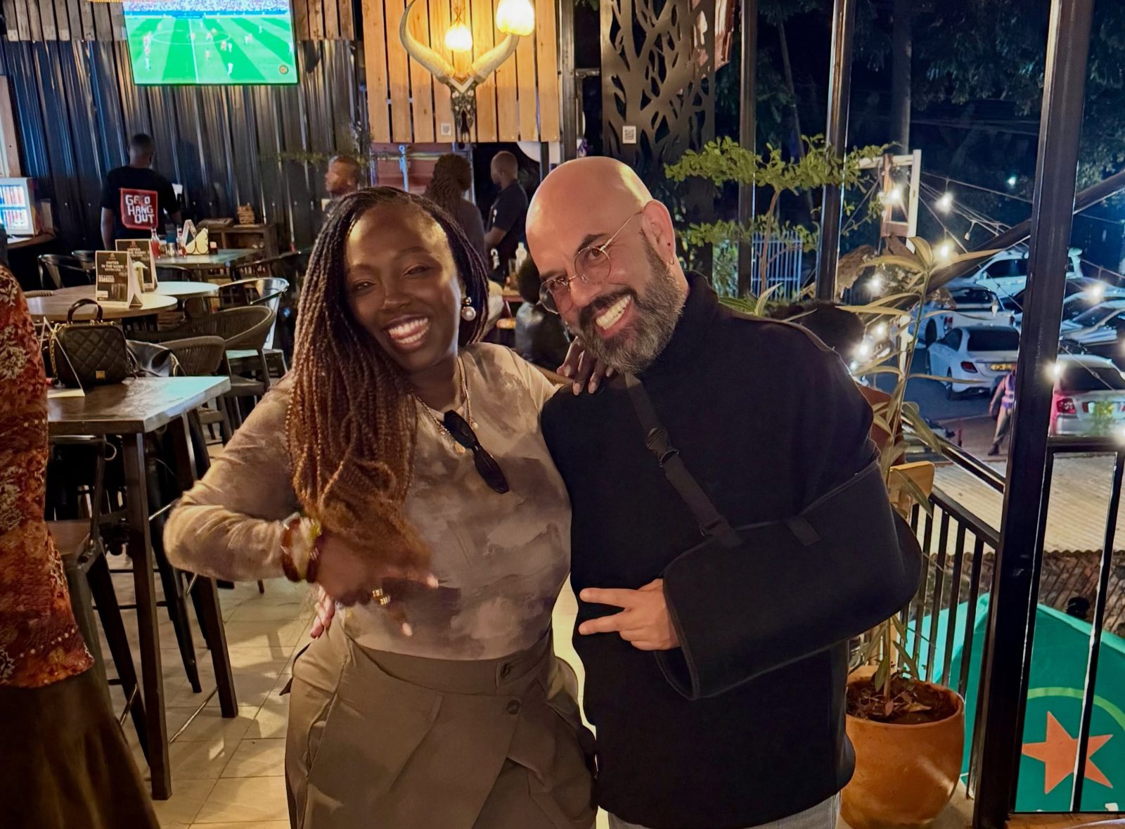 Gilad reunites with singer Wendy Kimani days after shoulder surgery