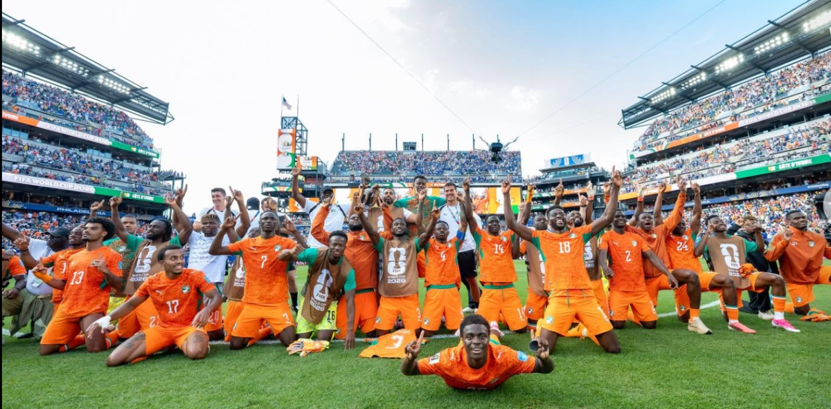 Ivory Coast's stars celebrate after reaching World Cup Round of 32. PHOTO/https://wwIvoryw.facebook.com/equipedecotedivoirefootball