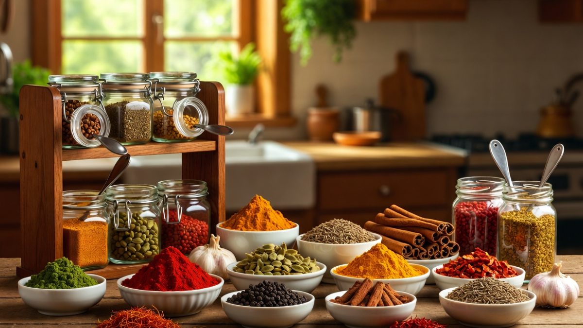 Spices on top of a kitchen table. PHOTO/Grok