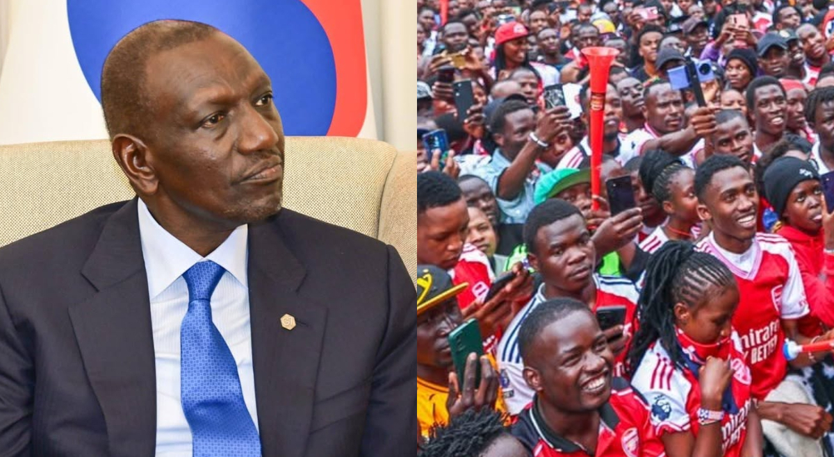 Ruto invites Arsenal to Kenya after fans hold massive title celebrations in Nairobi