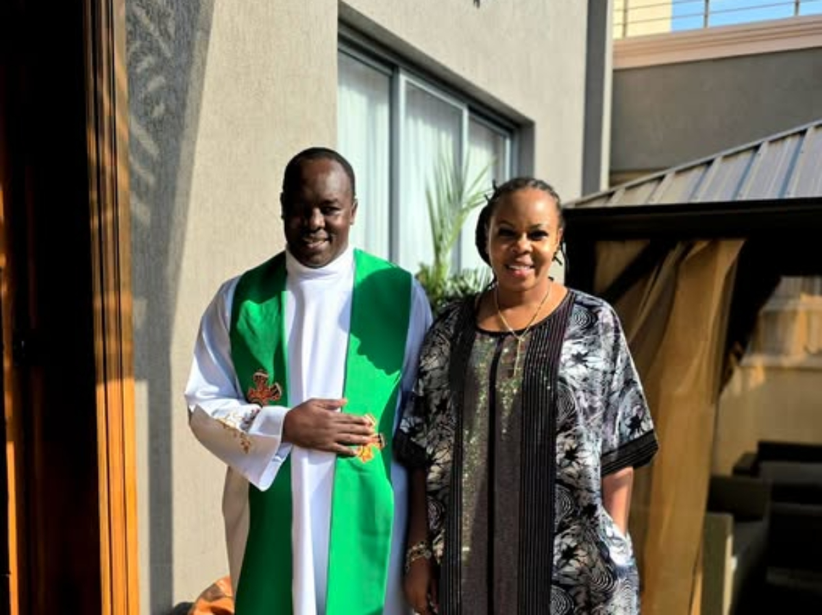 Muthoni Babytop thankful as Catholic priest visits her home to pray with her