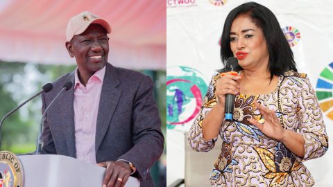 A collage of President William Ruto and Esther Passaris. PHOTO/https://web.facebook.com/williamsamoei/https://web.facebook.com/EstherMPassaris