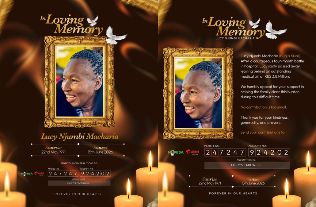 Actor Brian Kabugi's late mother Lucy Njumbi Macharia. PHOTO/@realbugi-/Instagram