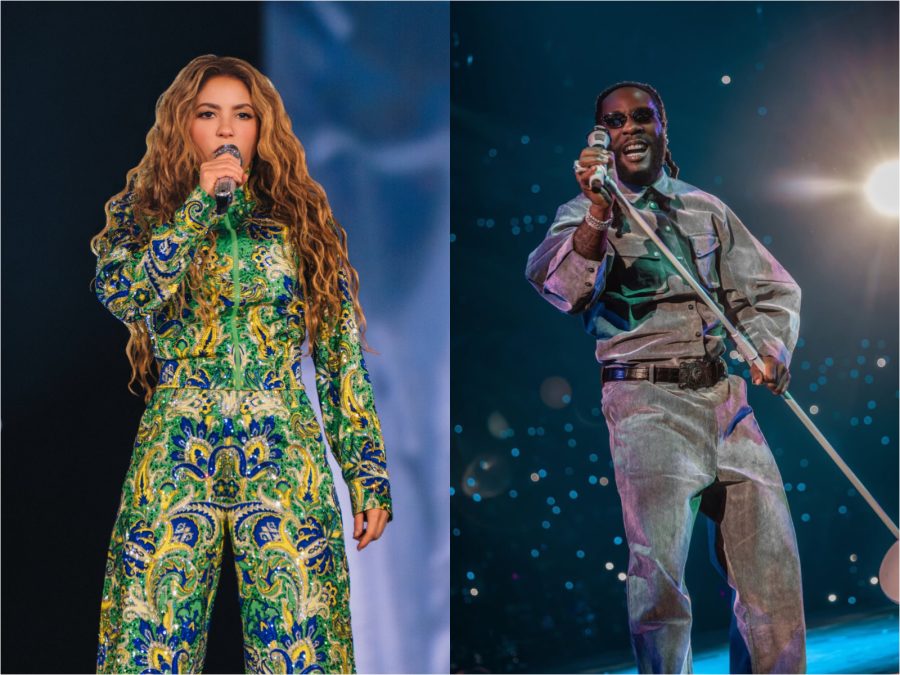 A collage of Shakira and Burna Boy during a past performance. PHOTO/@shakira/Instagram/ /https://www.facebook.com/Officialburnaboy
