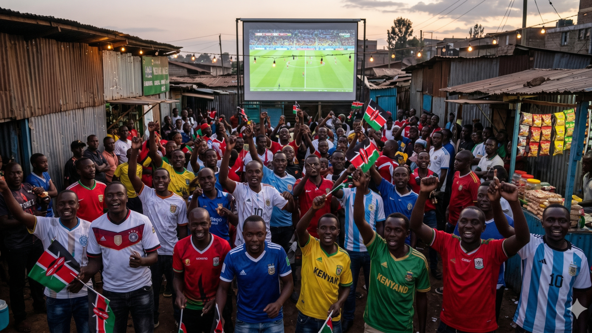 Vibrant fans celebrate at a packed outdoor screening base as a World Cup match begins. PHOTO/Gemini