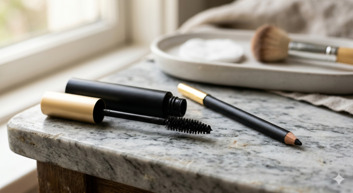 photo of mascara and eyeliner. PHOTO/Gemini